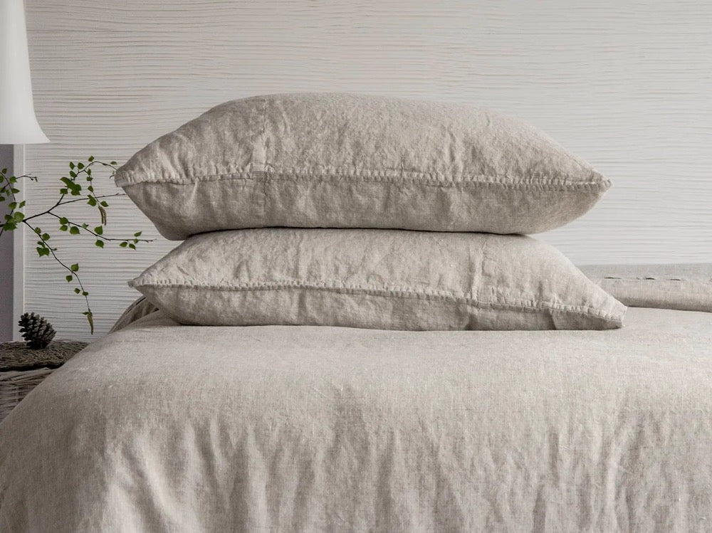Linen Pillowcase Stone Washed Sham Pillow Case Cover Cushion Super Soft Standard Queen King Euro