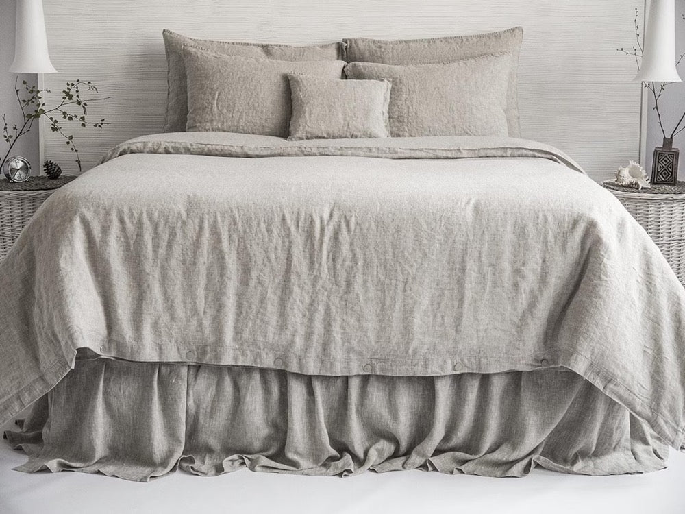 Linen Duvet Cover Stone Washed Super Soft Shabby Chic Natural Organic 100% Stonewashed Antibacterial